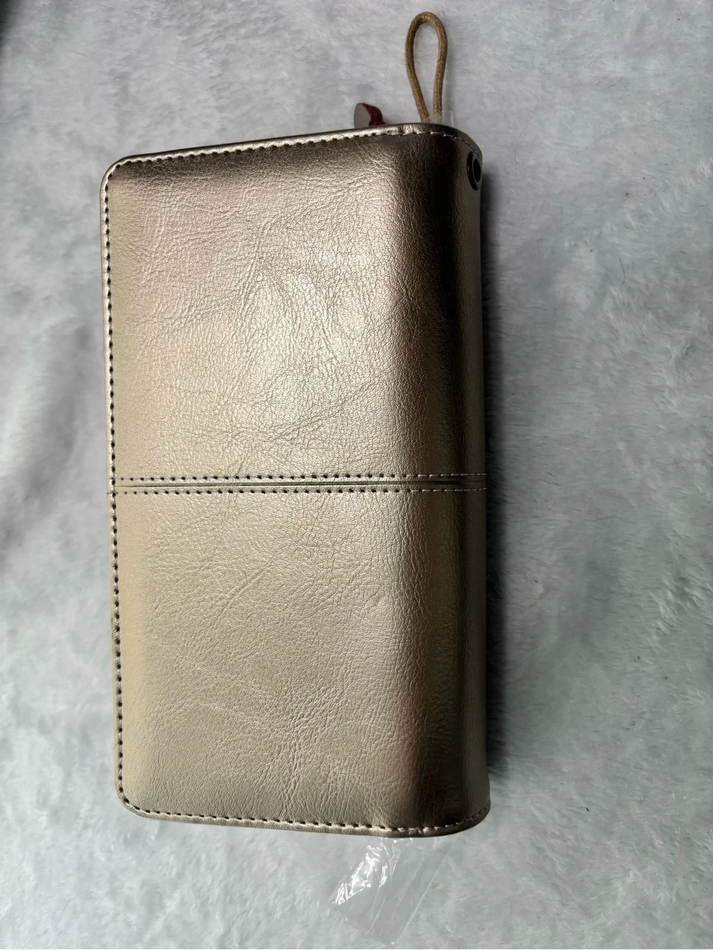 NWOT Metallic Gold Women's Wristlet Wallet with Decorative Snap